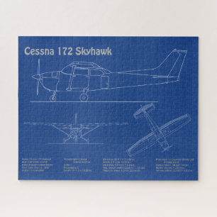 Cessna 172 Skyhawk - Airplane Blueprint Plans AD Jigsaw Puzzle