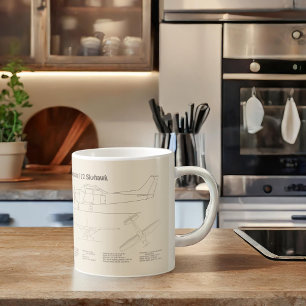 Cessna 172 Skyhawk - Airplane Blueprint Plans SD Coffee Mug