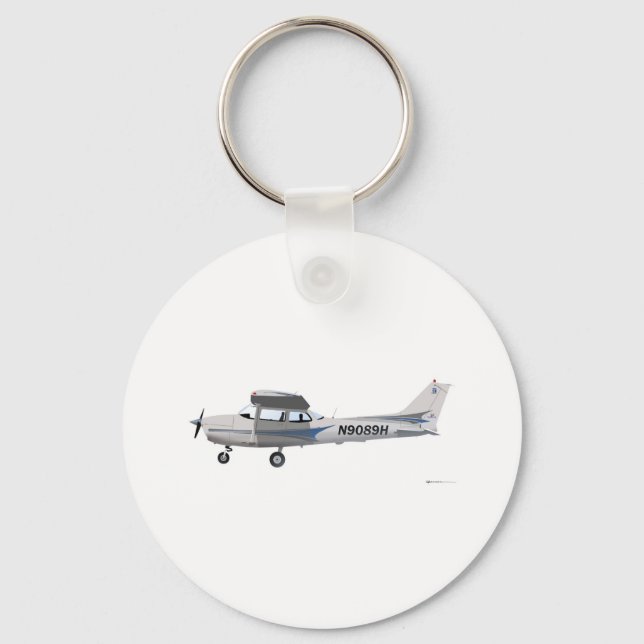 Cessna 172 Skyhawk Blue Keychain (Front)