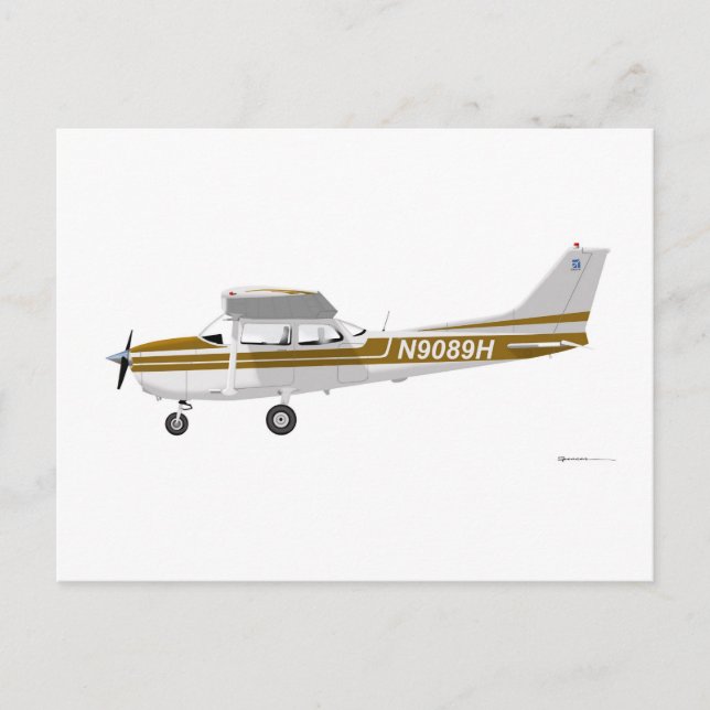 Cessna 172 Skyhawk Brown Postcard (Front)