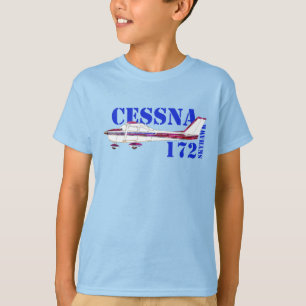 Cessna 172 Skyhawk Illustration Bold Text Design T-Shirt