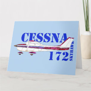 Cessna 172 Skyhawk Illustration Bold Text Design Thank You Card