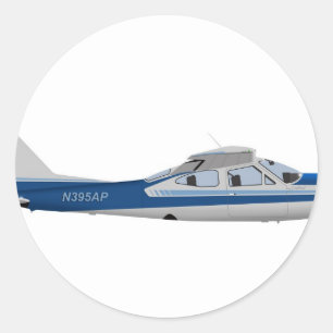 Cessna 177RG Cardinal 395395 Classic Round Sticker