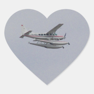 Cessna 208 Caravan Seaplane Heart Sticker