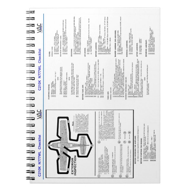 Cessna 210K Checklist notebook (Front)