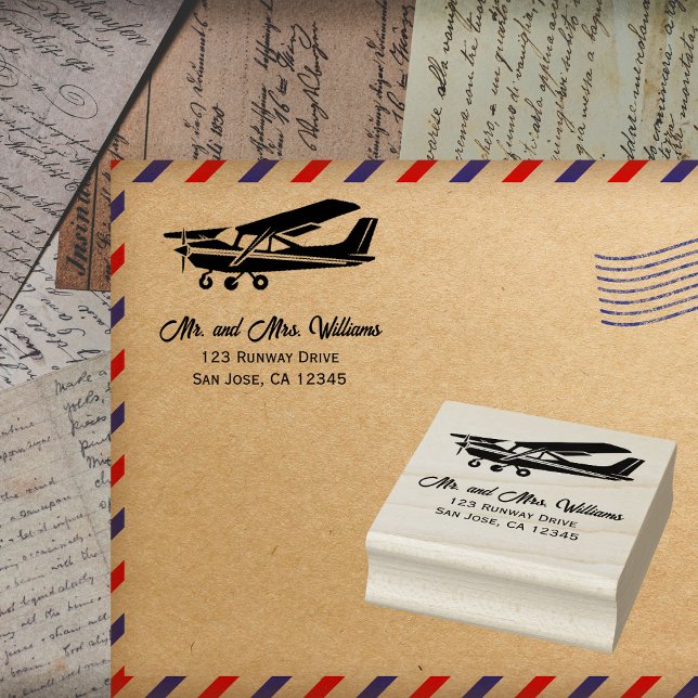 Cessna Airplane Pilot Fun Aviation Minimalist Cool Rubber Stamp (Creator Uploaded)