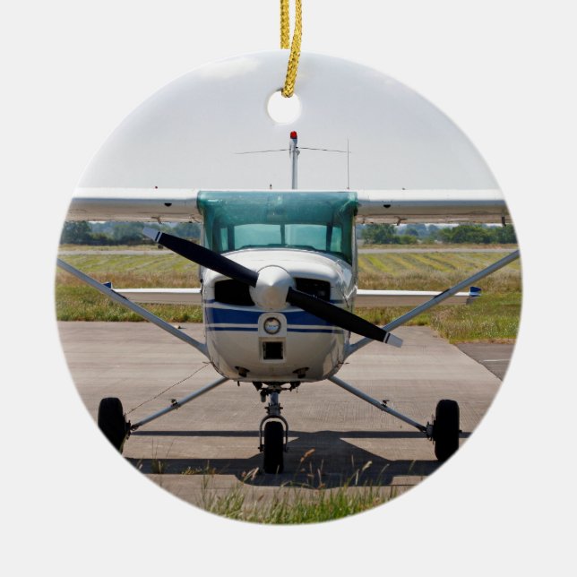 Cessna light aircraft ceramic ornament (Front)