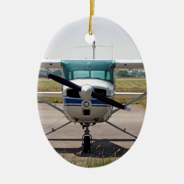 Cessna light aircraft ceramic ornament (Front)