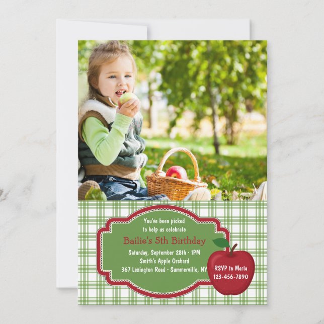 C'est Apple Picking Time Photo Invitation (Devant)