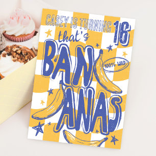 C'EST BANANES Invitation Anniversaire Moderne Jaun