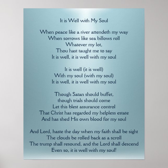 C'est bien avec My Soul Confortant Hymn Art Poster (Devant)