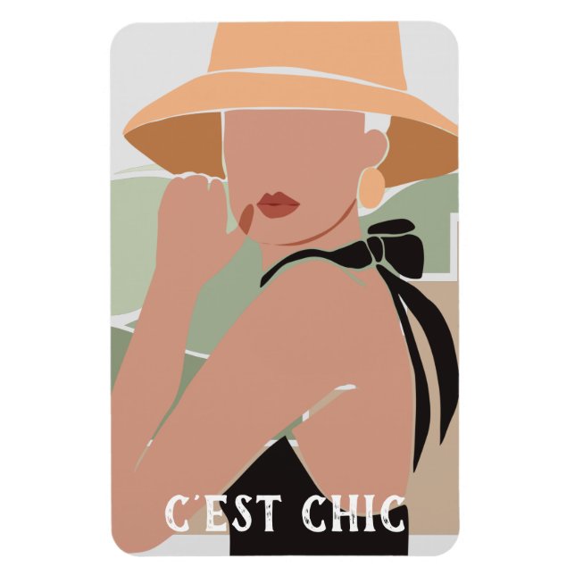 C'est Chic Française Femme Flexible Magnet Photo (Vertical)