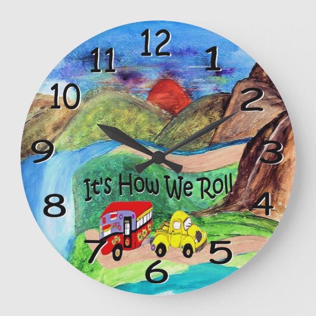 c'est comme ça que nous roulons horloge murale rét (Recto)