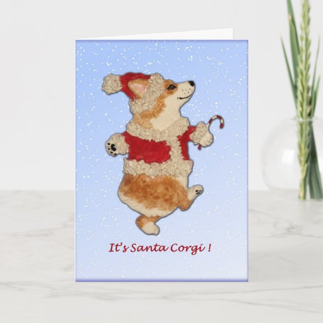 "C'est corgi de Père Noël !" Carte de Noël de (Devant)