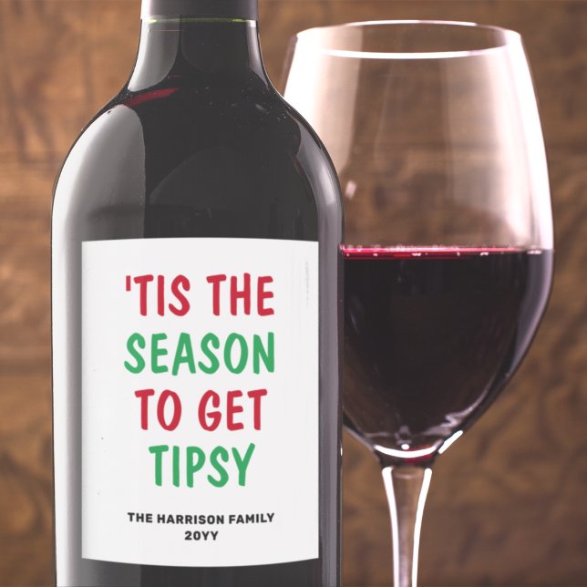 C'est drôle la saison | Étiquette du vin de Noël (Créateur téléchargé)