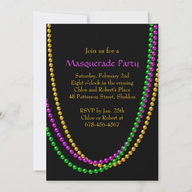 C'est invitation de mardi gras (Devant)