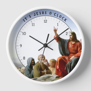 C'est Jésus O'clock Drôle Jésus-Christ Horloge