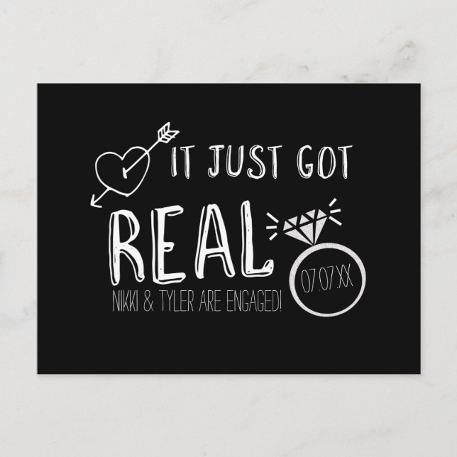 C'EST JUSTE DEVENU RÉEL Carte de Faire-Part de Fia (Devant)