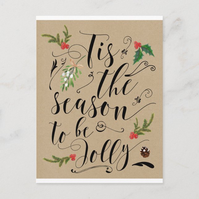 c'est la saison d'être joyeux Noël carte de vacanc (Devant)