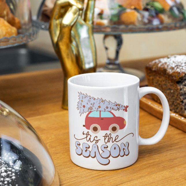 C'est la saison Joyeux Noël Boire du café Mug (Créateur téléchargé)