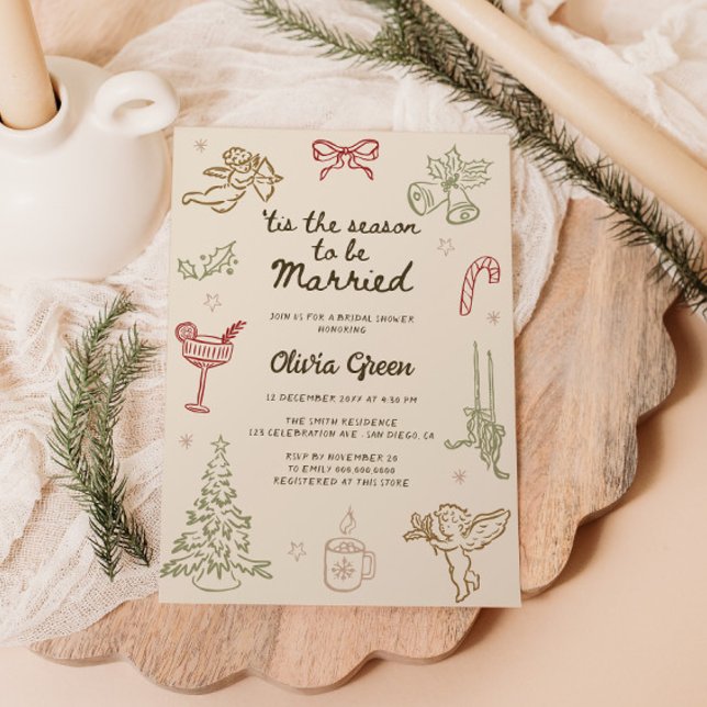 C'est la saison Noël nuptiale Shower Invitation (Créateur téléchargé)