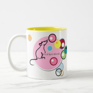 C'est la tasse de logo du monde d'un rat