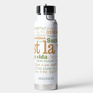 C'est La Vie Custom Name Water Bottle