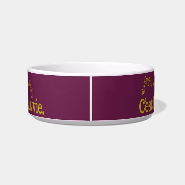 C'est La Vie custom pet bowl (Back)