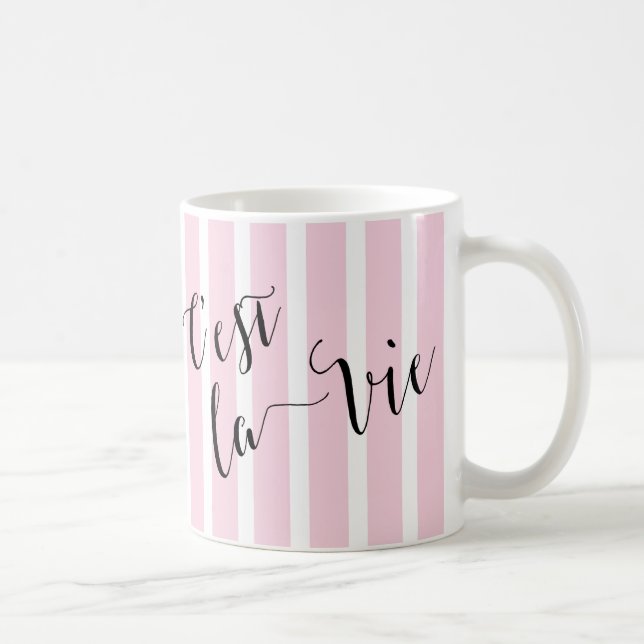 C'est la Vie French Calligraphy Coffee Mug (Right)