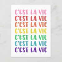 C'est La Vie French Saying in Rainbow Lettering