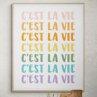 C'est La Vie | French Saying | Pastel Rainbow Text
