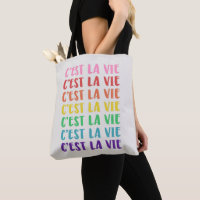 C'est La Vie French Saying Rainbow Typography