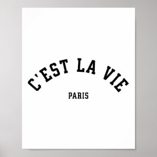 Cest La Vie Paris France Women Men Vintage Summer  Poster
