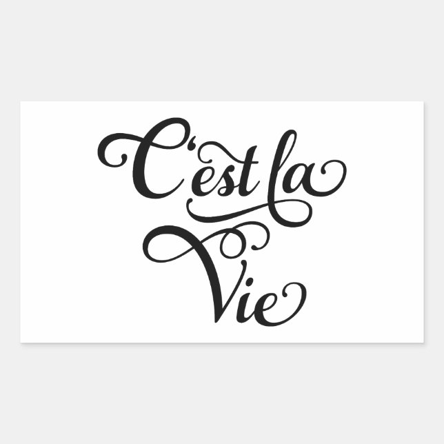 C'est la Vie, "that's life" French word art, text Sticker (Front)