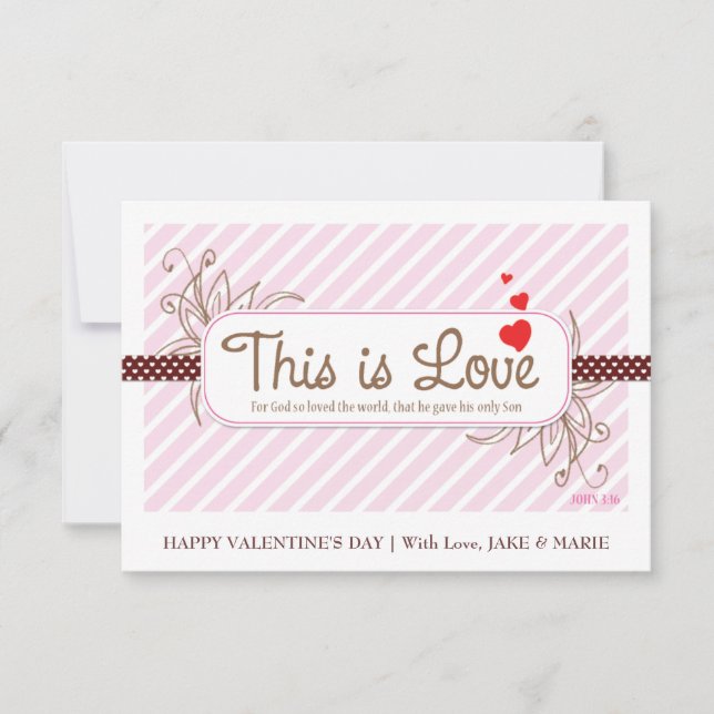 C'EST L'AMOUR  Carte de la Saint-Valentin (Rose) (Devant)