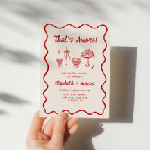 C'est l'amour ! Faire-part de mariage italien roug