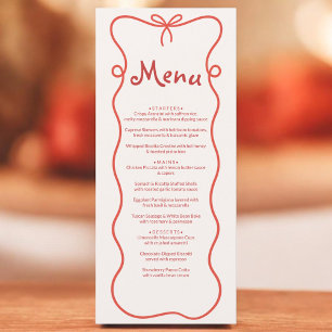 C'est l'Amour Menu de Fête de Mariage Italien Dess