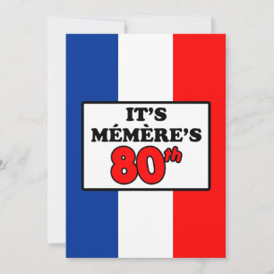 C'est le 80e anniversaire de Memere Invitation du 