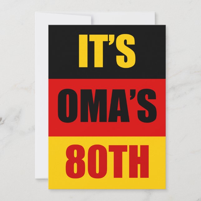 C'est le 80ème anniversaire du Invitation du drape (Devant)