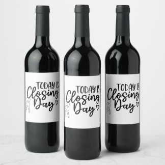 C'est le jour de fermeture Étiquette de vin pour l