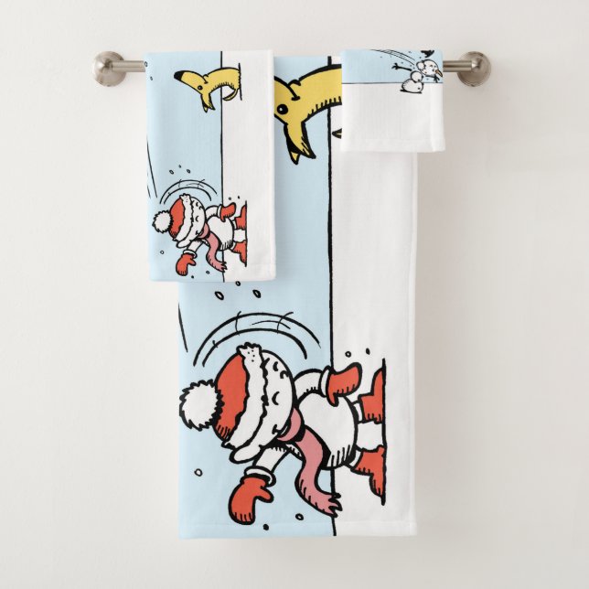 C'est l'ensemble de serviettes de bain d'hiver (En situation)