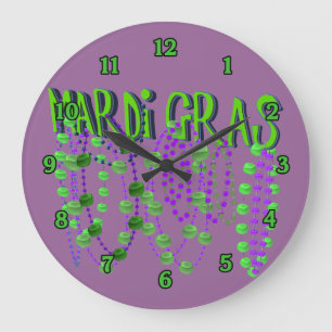 C'est l'heure de Mardi Gras ! Horloge en Acrylique