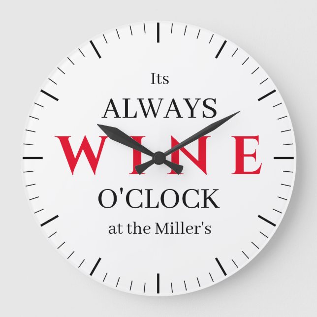 C'est l'heure du vin Horloge murale | Bar à vin dr (Recto)
