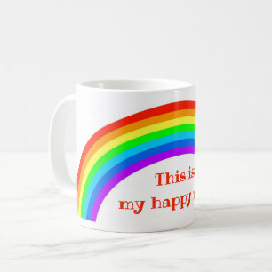 C'est ma tasse de café heureuse, en arc-en-ciel