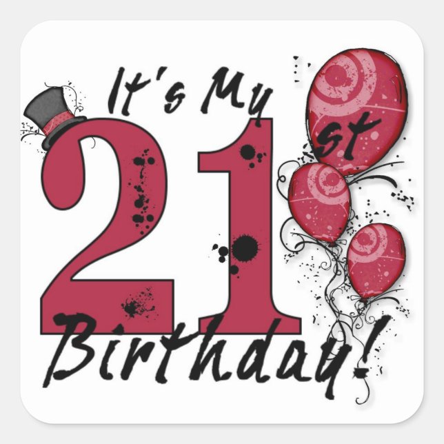 C'est mes stickers de ballon à 21e anniversaire (Devant)