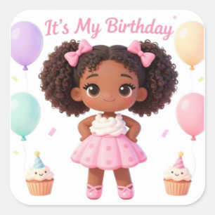 C'est Mon Anniversaire Autocollant Carré