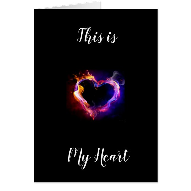 **C'EST MON COEUR SUR LE FEU POUR VOUS** CARTE D'A (Devant)