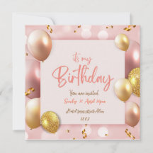 C'est mon invitation de carte Anniversaire rose