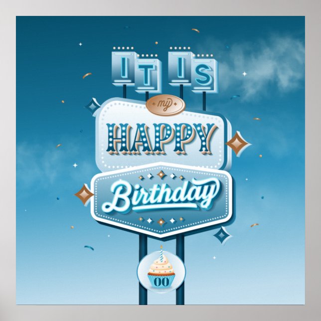 C'est mon joyeux affiche Carré d'anniversaire (Devant)