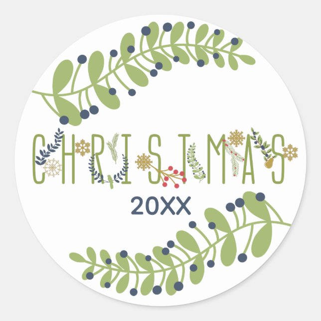 C'est Noël Ajouter Date Stickers Vacances (Devant)